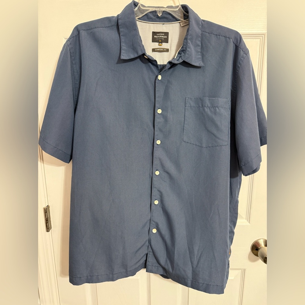 Quiksilver Waterman Checkered Shirt - Navy and White